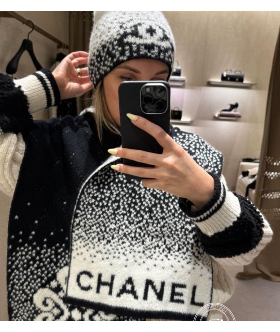 CHANEL Черная кашемировая шапка, фото 2