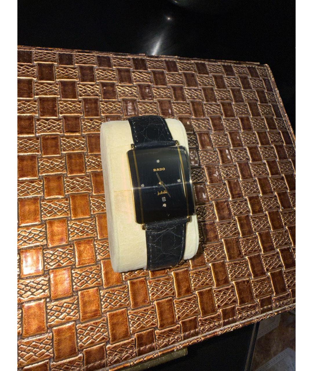 RADO Черные кожаные часы, фото 4