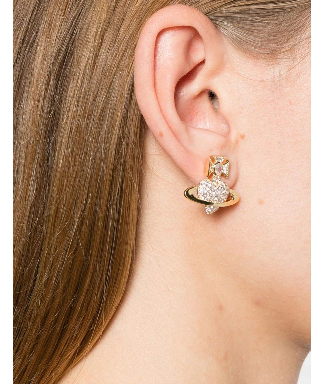 VIVIENNE WESTWOOD Золотые латунные серьги, фото 2