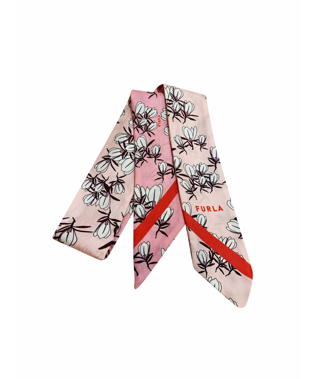 FURLA Розовый шелковый шарф, фото 1