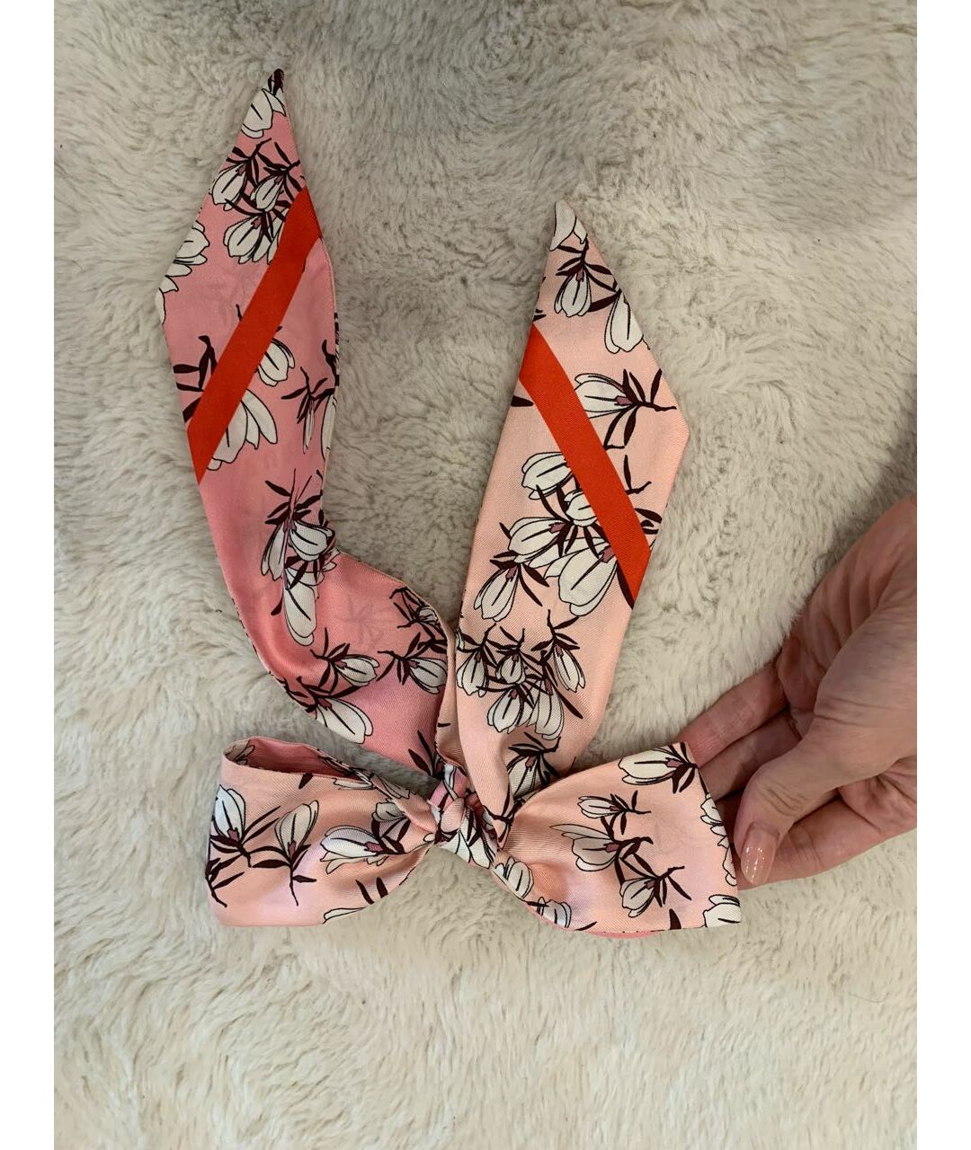 FURLA Розовый шелковый шарф, фото 2