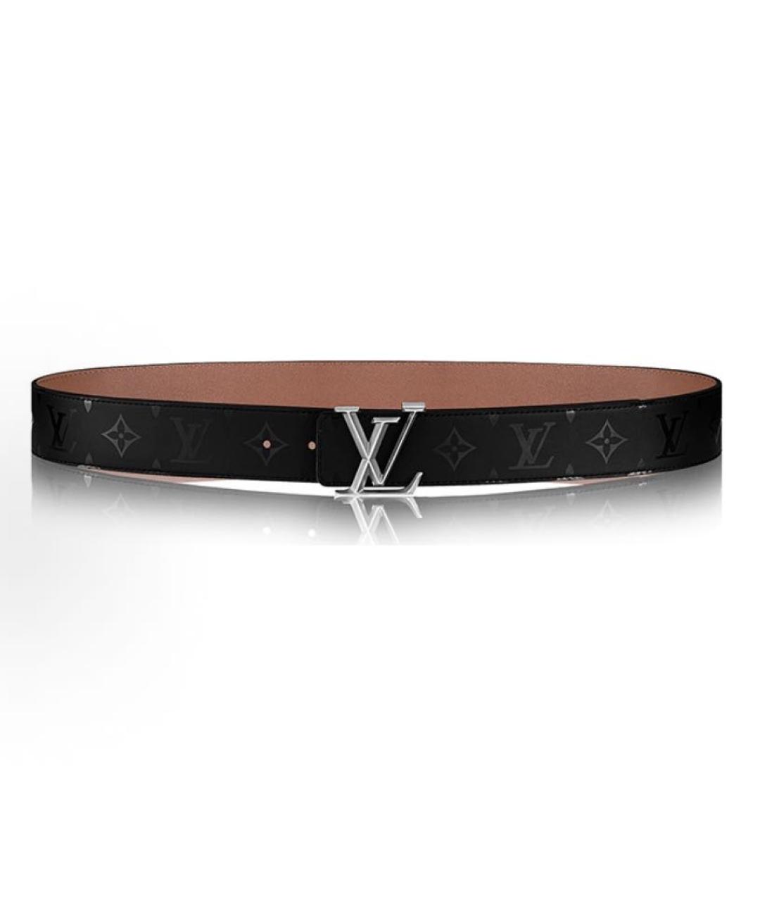 LOUIS VUITTON Черный кожаный ремень, фото 3