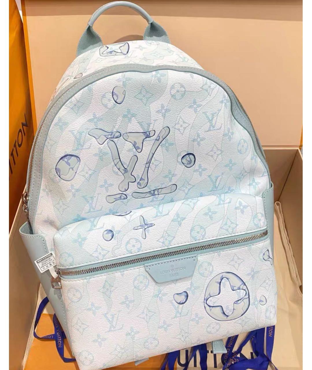 LOUIS VUITTON Голубой кожаный рюкзак, фото 2