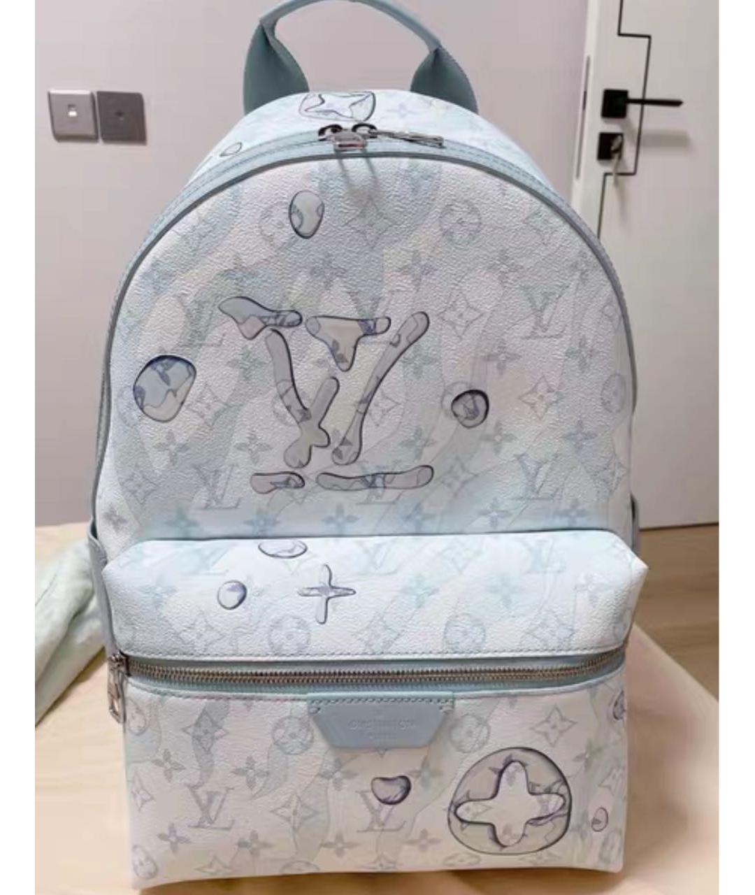 LOUIS VUITTON Голубой кожаный рюкзак, фото 3