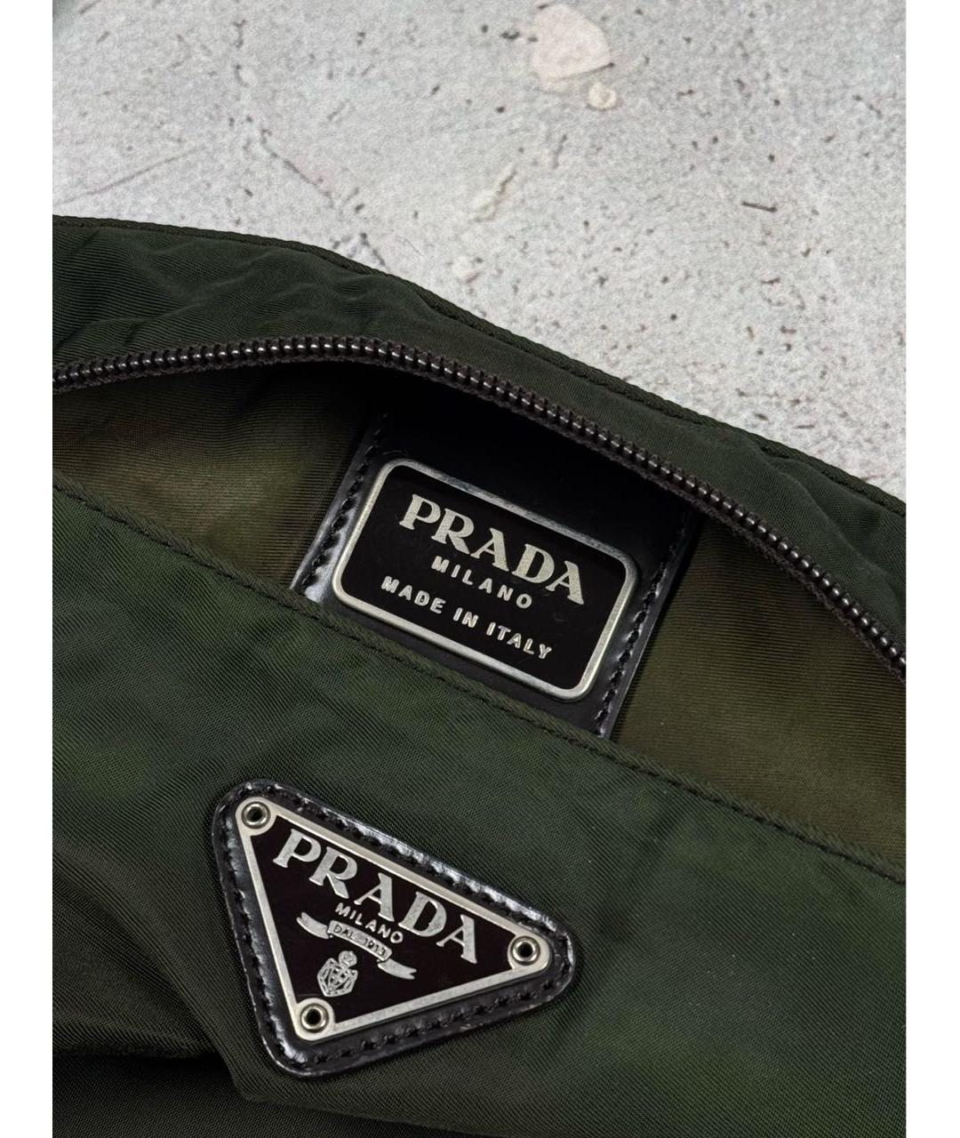 PRADA Зеленая синтетическая сумка на плечо, фото 6