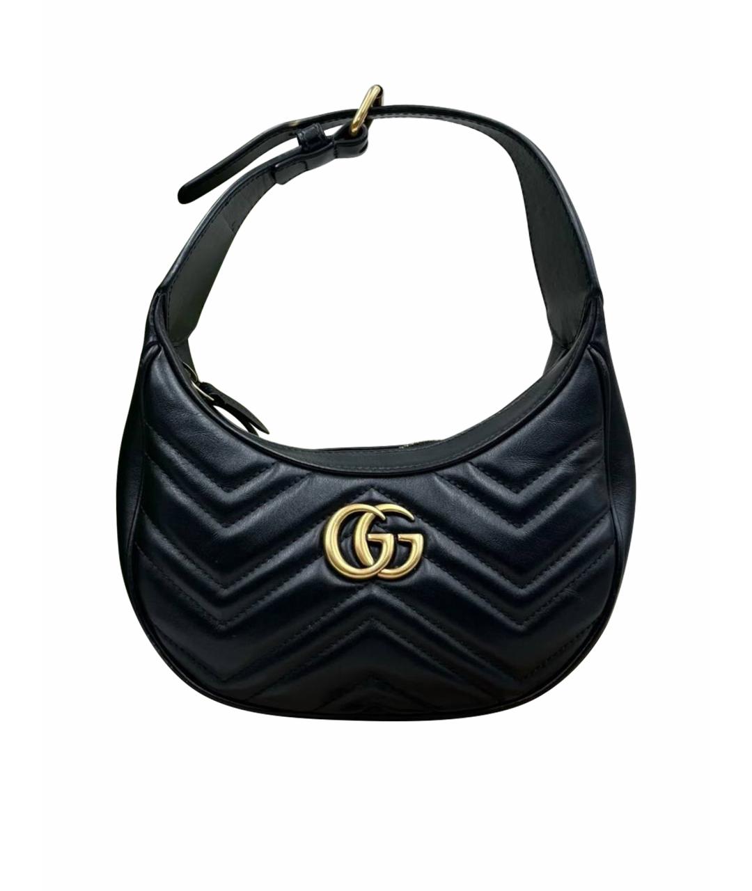 GUCCI Черная кожаная сумка с короткими ручками, фото 1