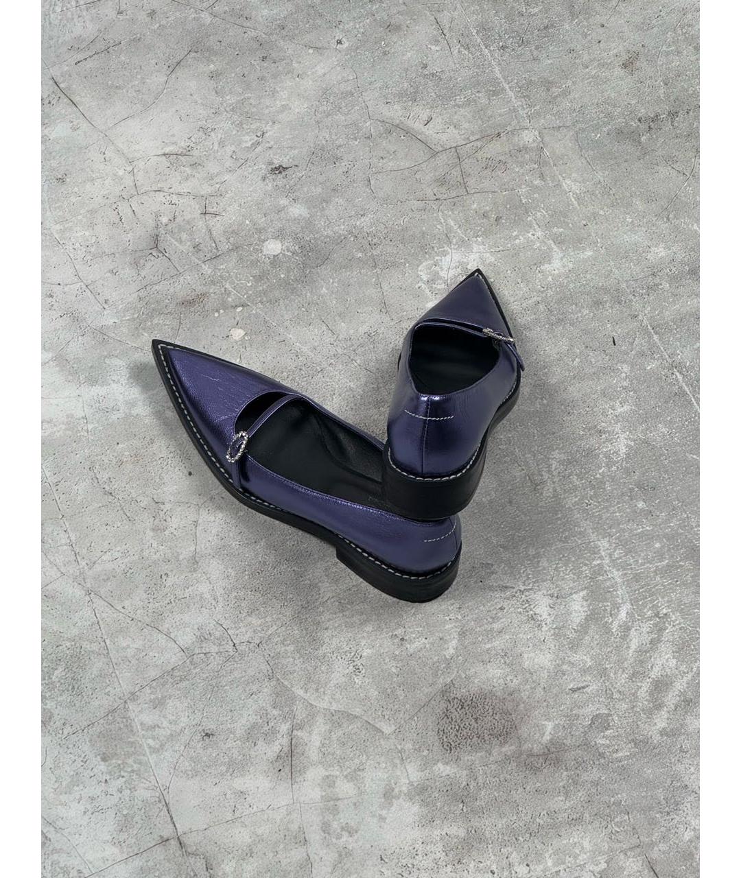 MM6 MAISON MARGIELA Фиолетовые туфли из лакированной кожи, фото 3