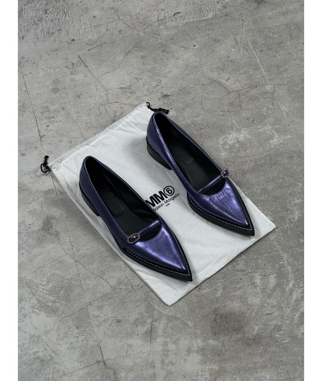 MM6 MAISON MARGIELA Фиолетовые туфли из лакированной кожи, фото 4
