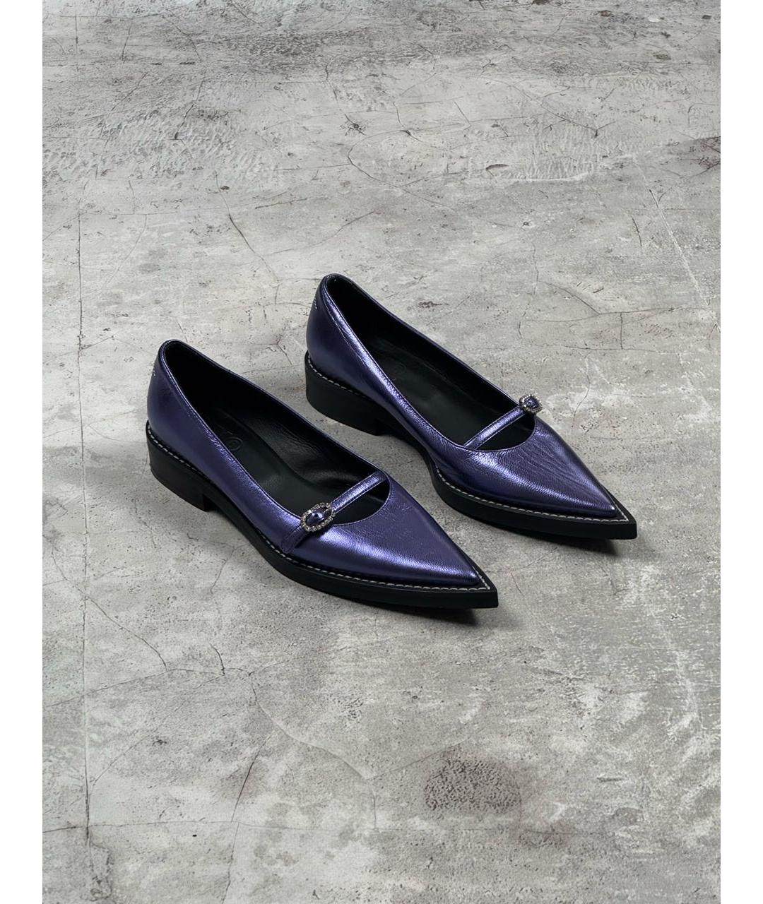 MM6 MAISON MARGIELA Фиолетовые туфли из лакированной кожи, фото 9