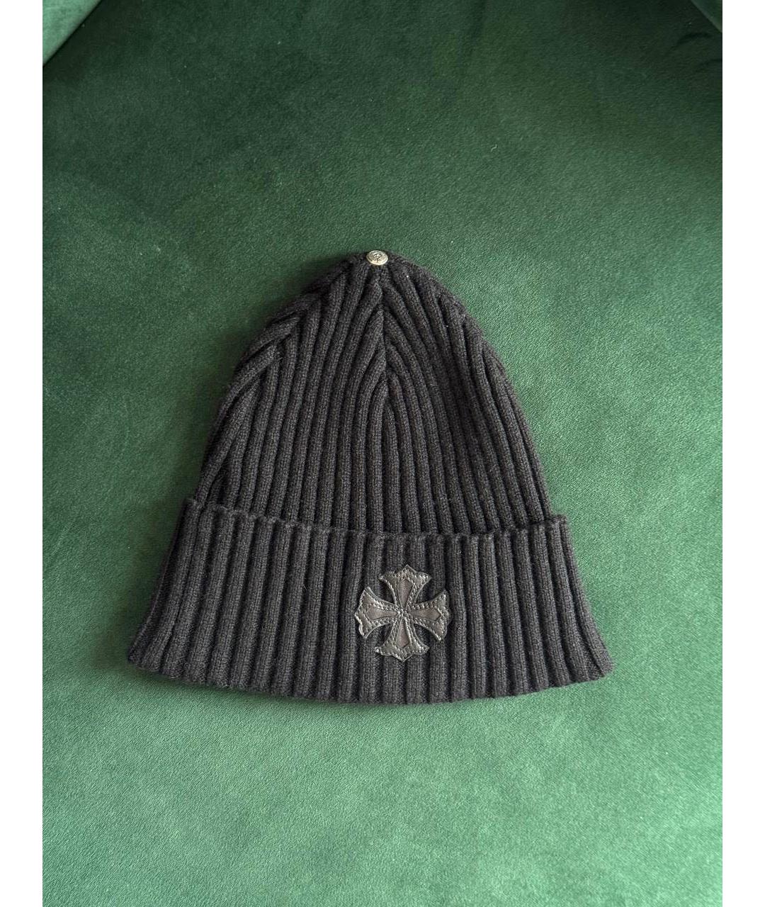 CHROME HEARTS Черная кашемировая шапка, фото 4