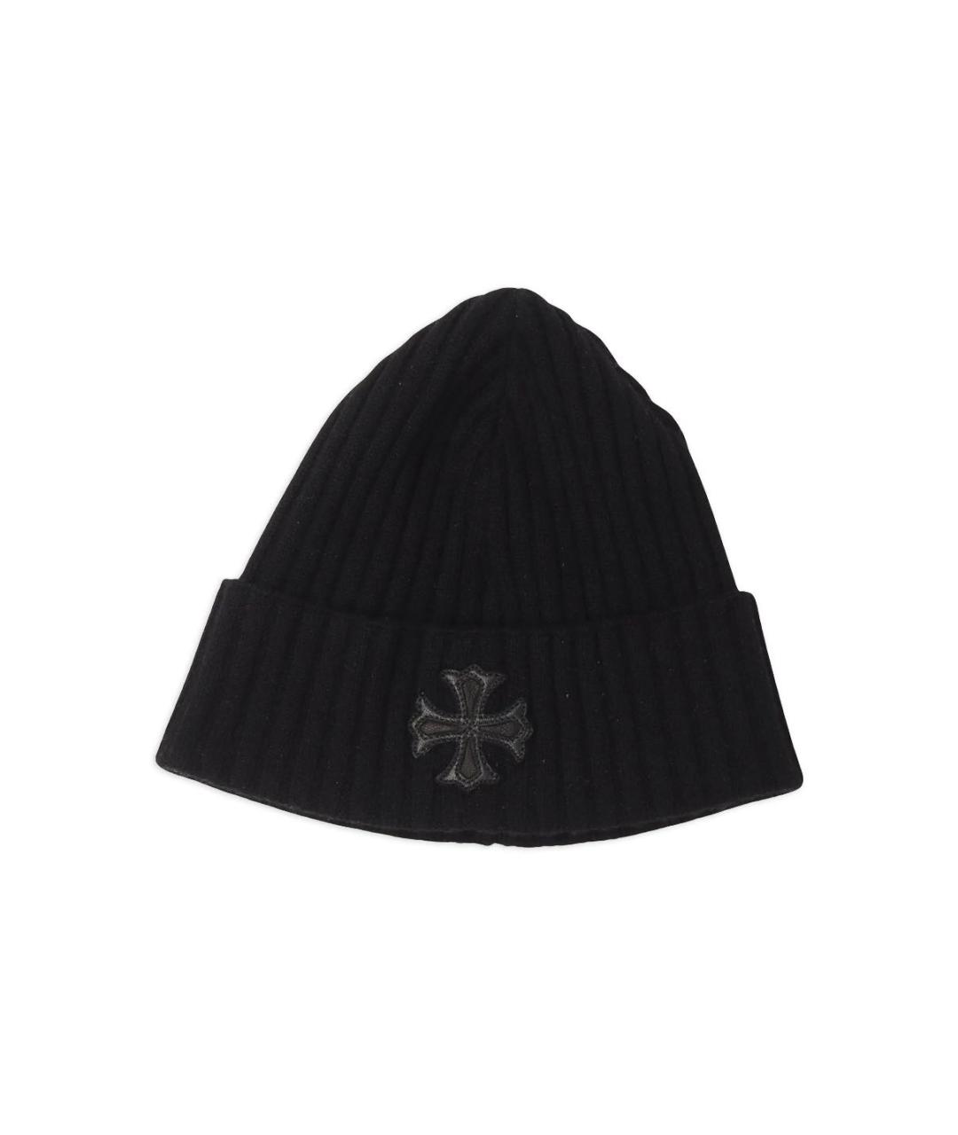 CHROME HEARTS Черная кашемировая шапка, фото 1