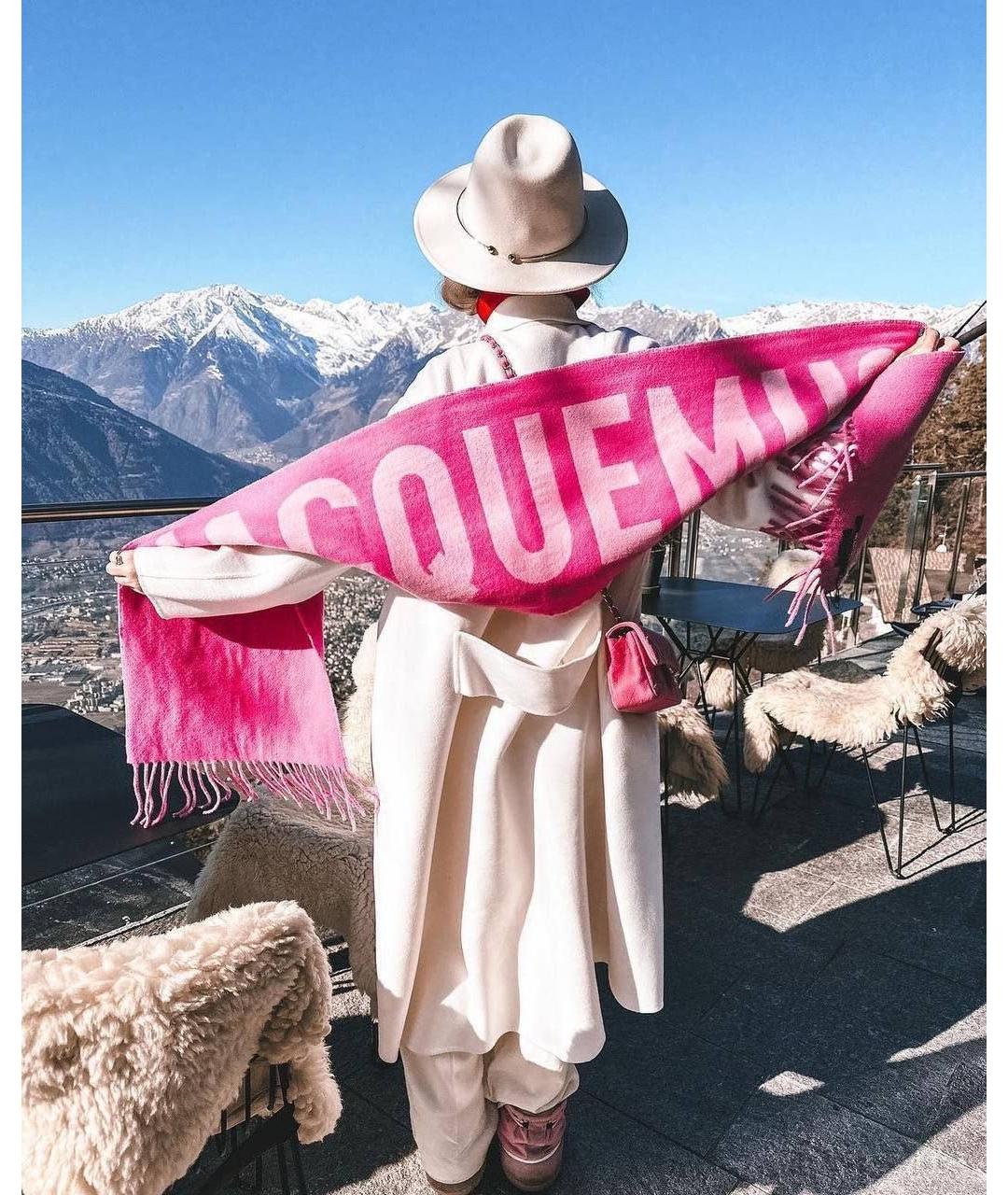 JACQUEMUS Розовый шерстяной шарф, фото 3