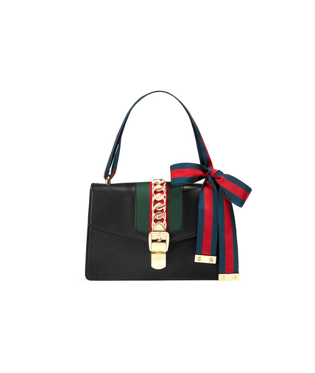 GUCCI Черная кожаная сумка через плечо, фото 9