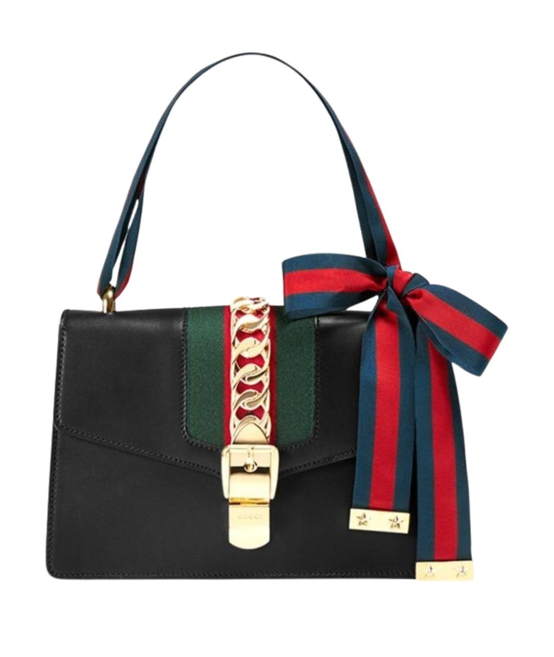 GUCCI Черная кожаная сумка через плечо, фото 1