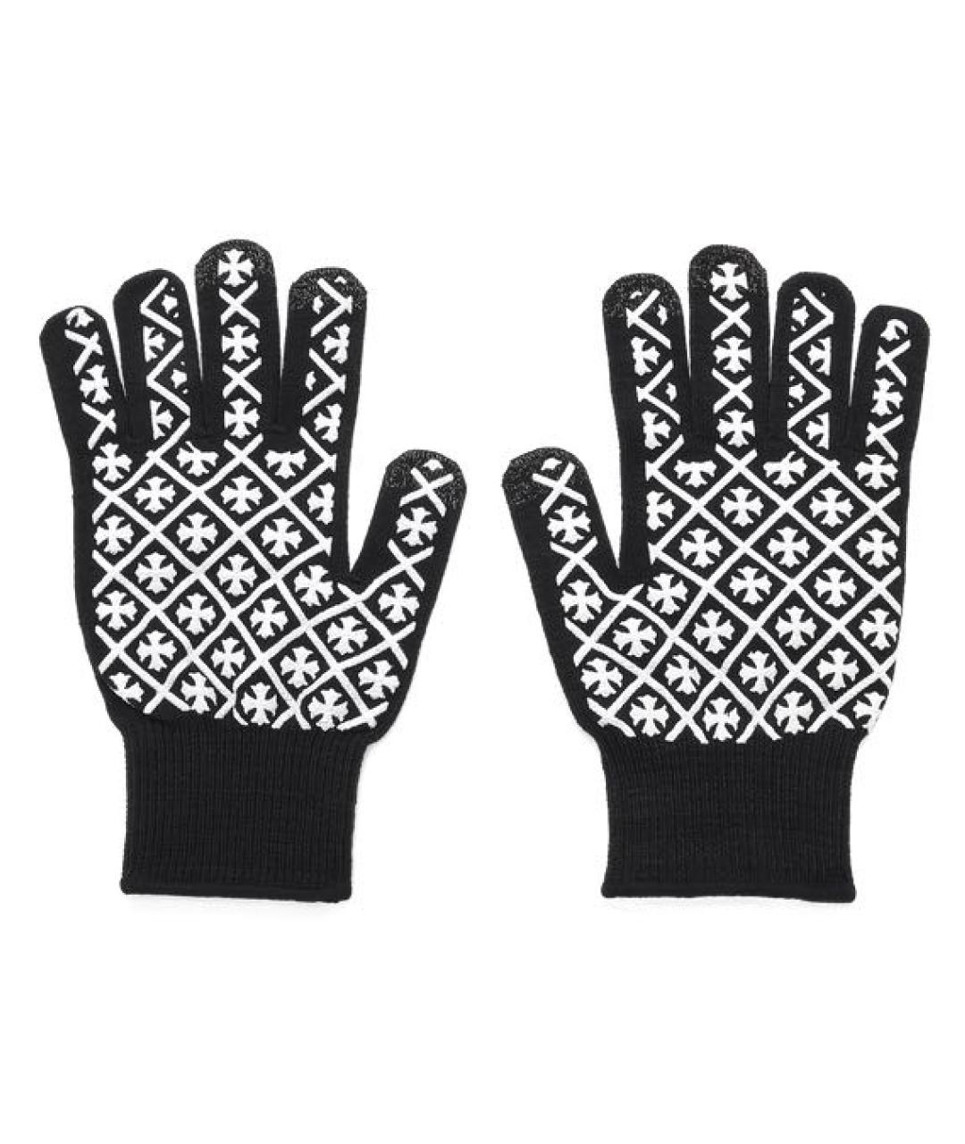 CHROME HEARTS Черные перчатки, фото 2