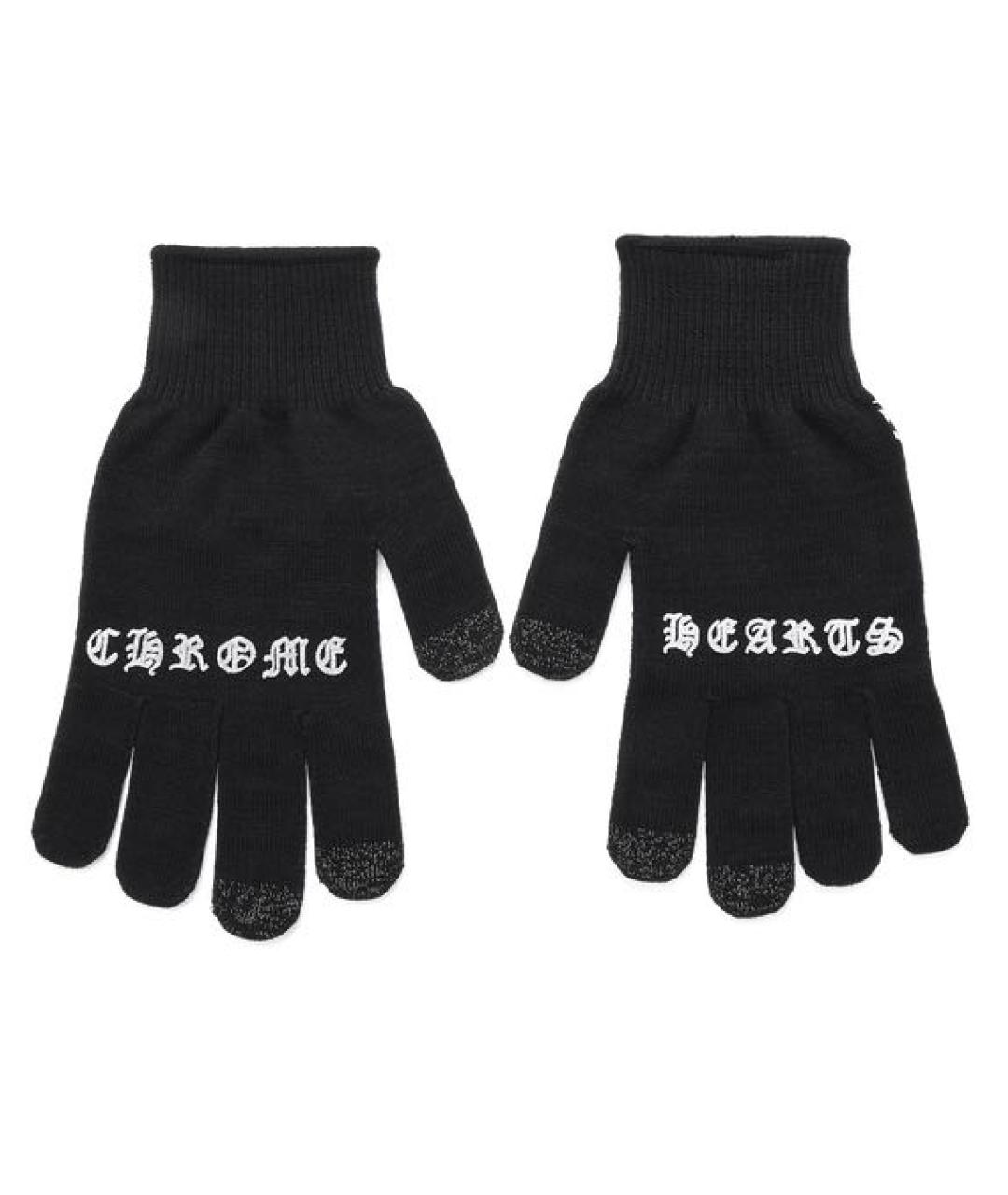 CHROME HEARTS Черные перчатки, фото 1