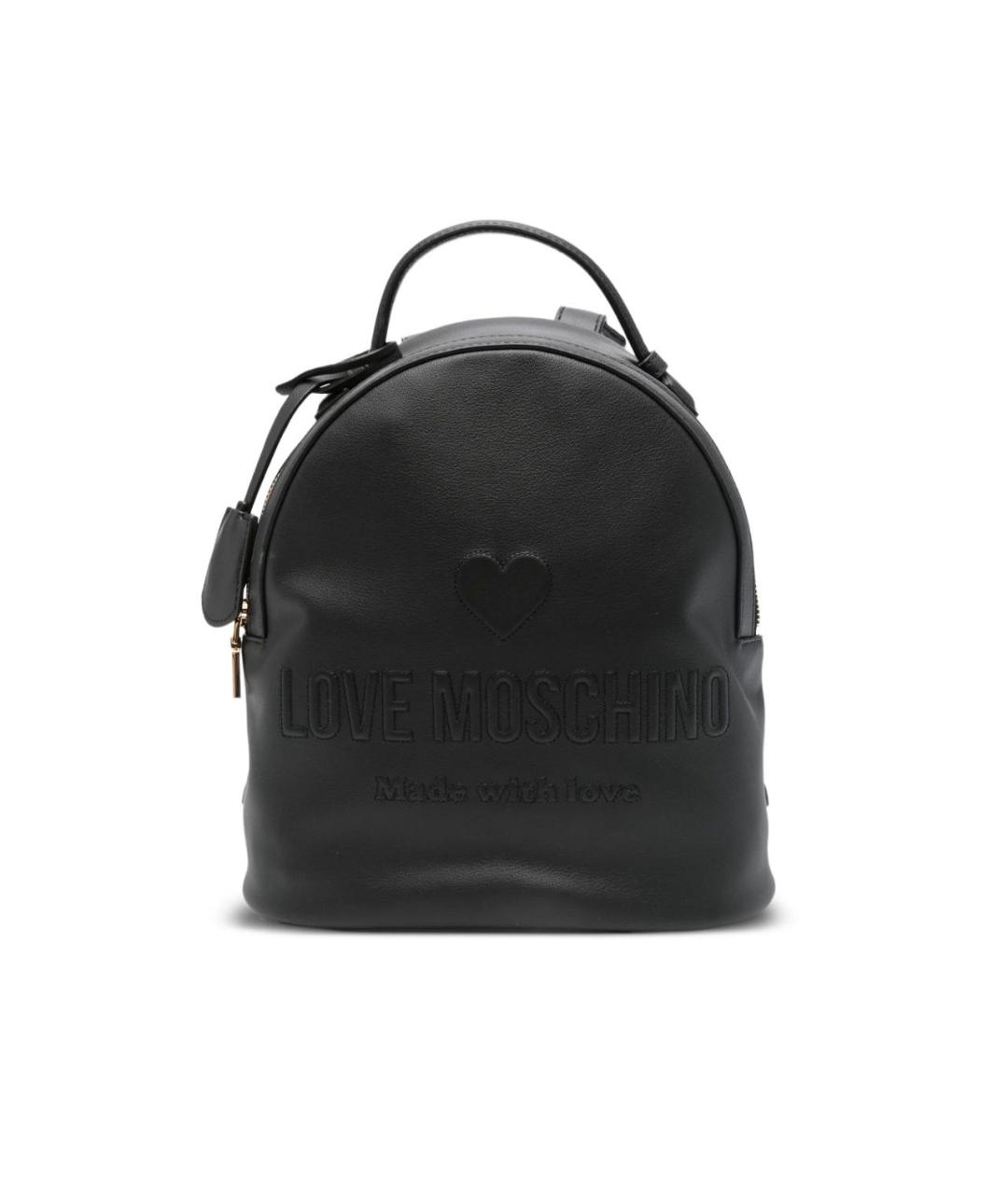 LOVE MOSCHINO Черный кожаный рюкзак, фото 1