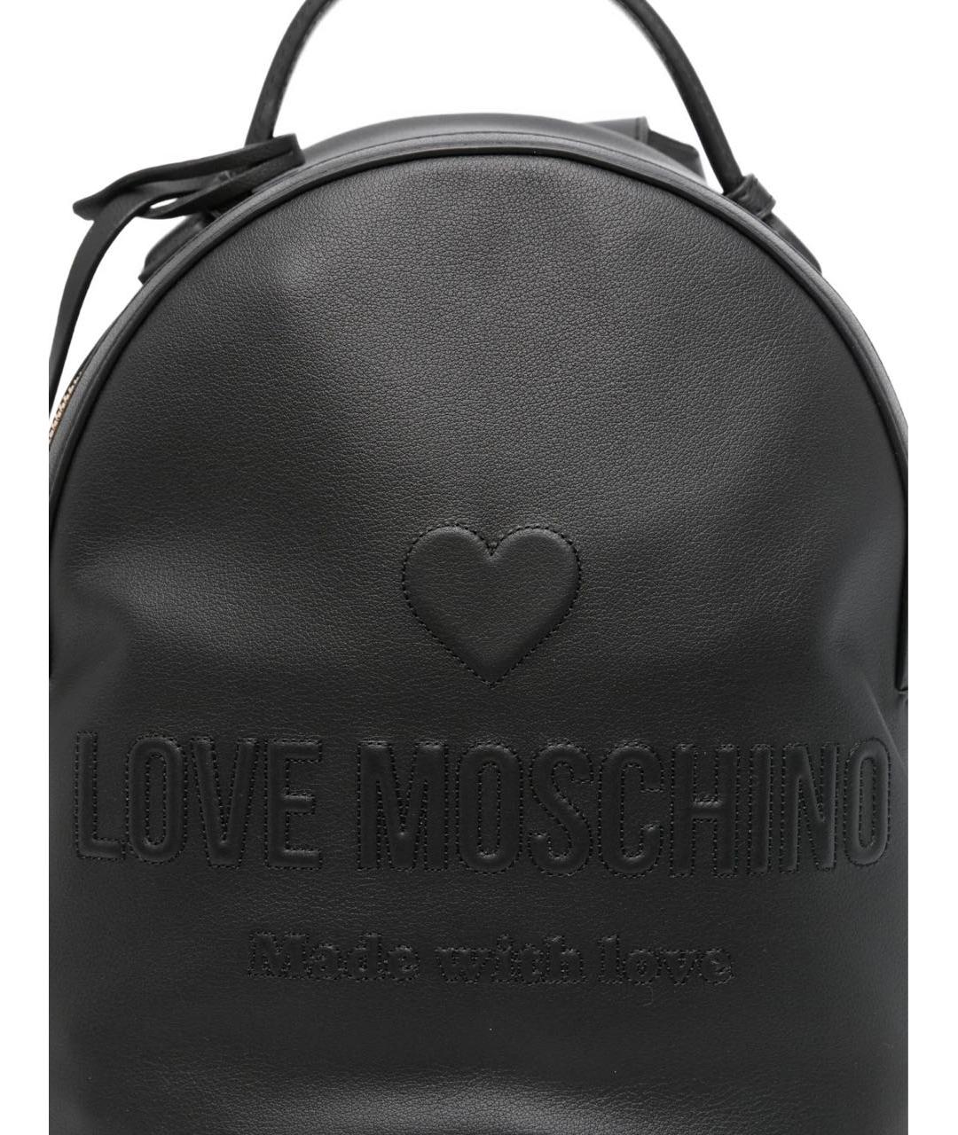 LOVE MOSCHINO Черный кожаный рюкзак, фото 5