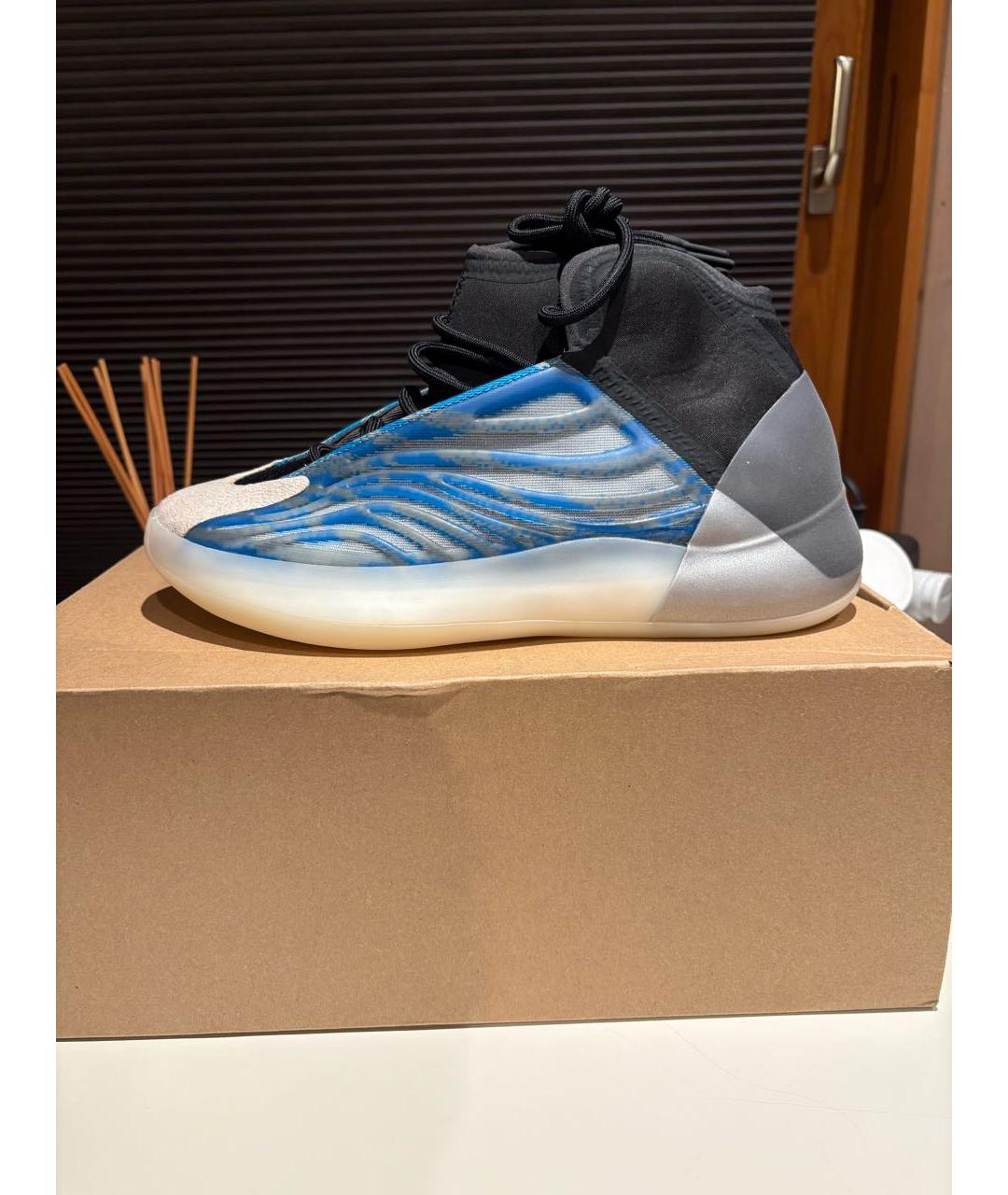 ADIDAS YEEZY Синие текстильные высокие кроссовки / кеды, фото 8