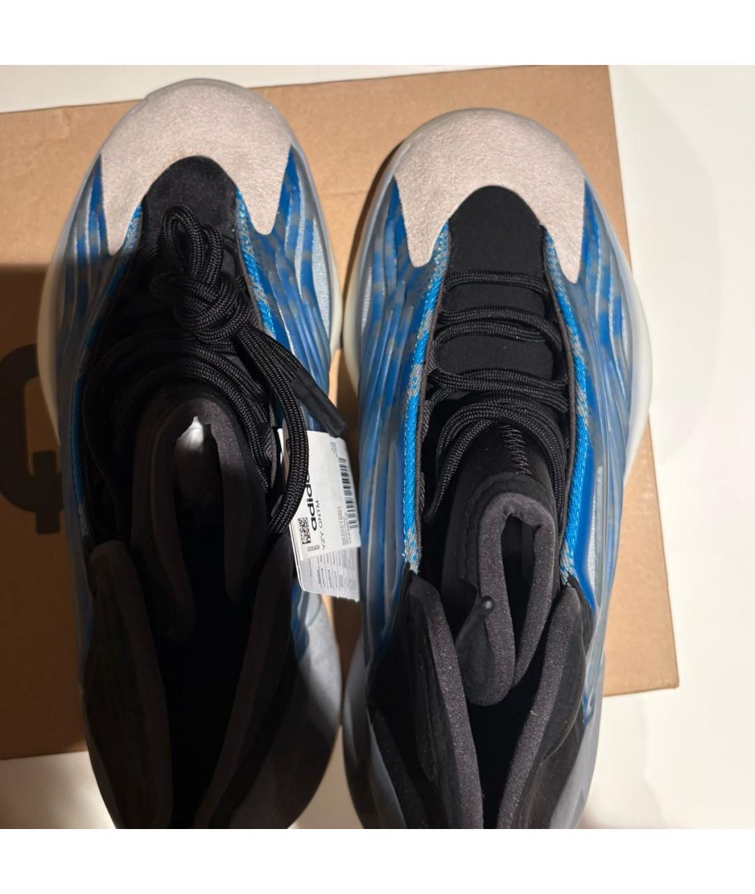 ADIDAS YEEZY Синие текстильные высокие кроссовки / кеды, фото 7
