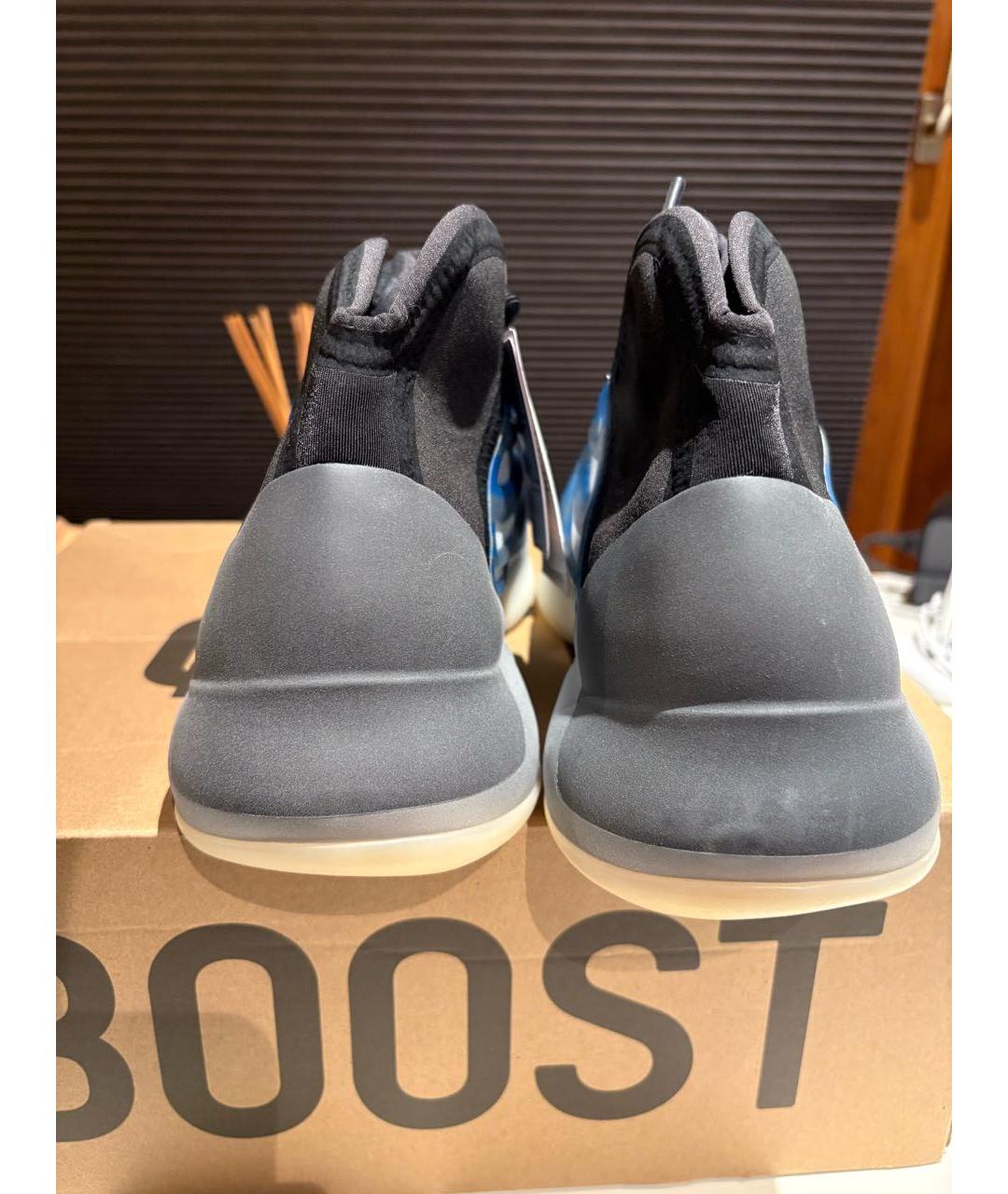 ADIDAS YEEZY Синие текстильные высокие кроссовки / кеды, фото 6