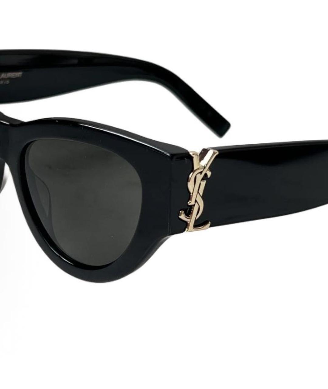 SAINT LAURENT Черные пластиковые солнцезащитные очки, фото 3