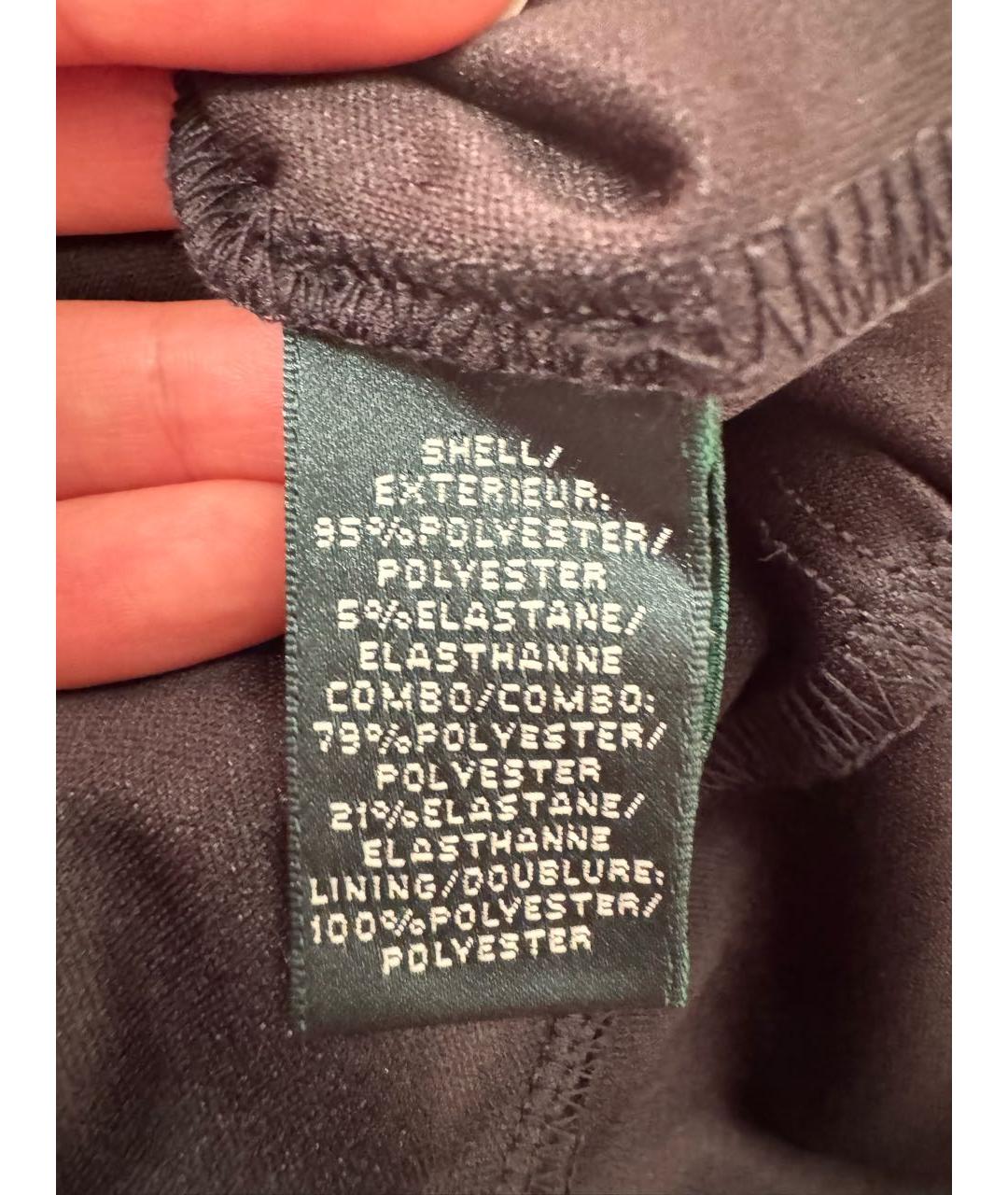 RALPH LAUREN Черное полиэстеровое вечернее платье, фото 4