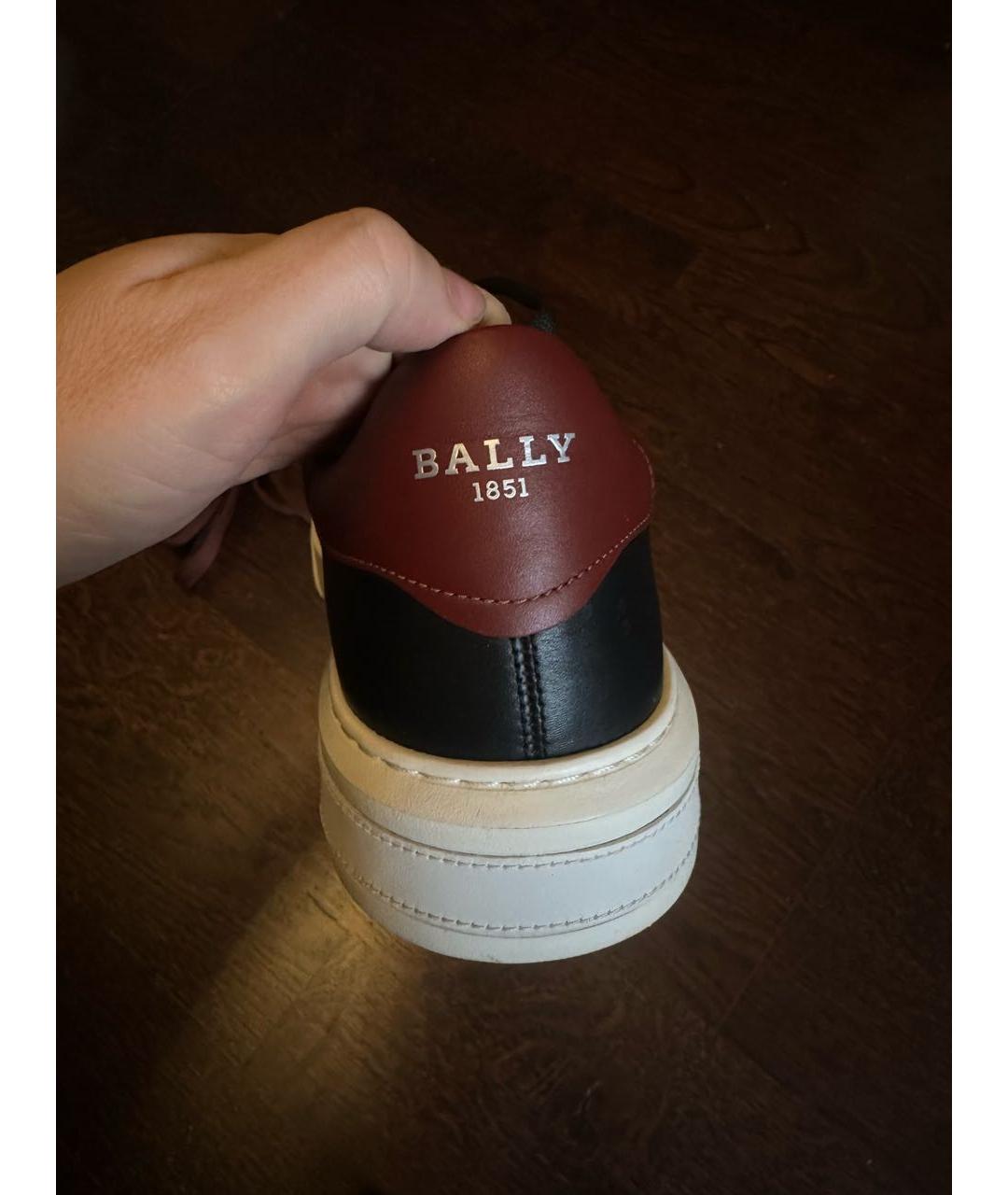 BALLY Черные кожаные низкие кроссовки / кеды, фото 4