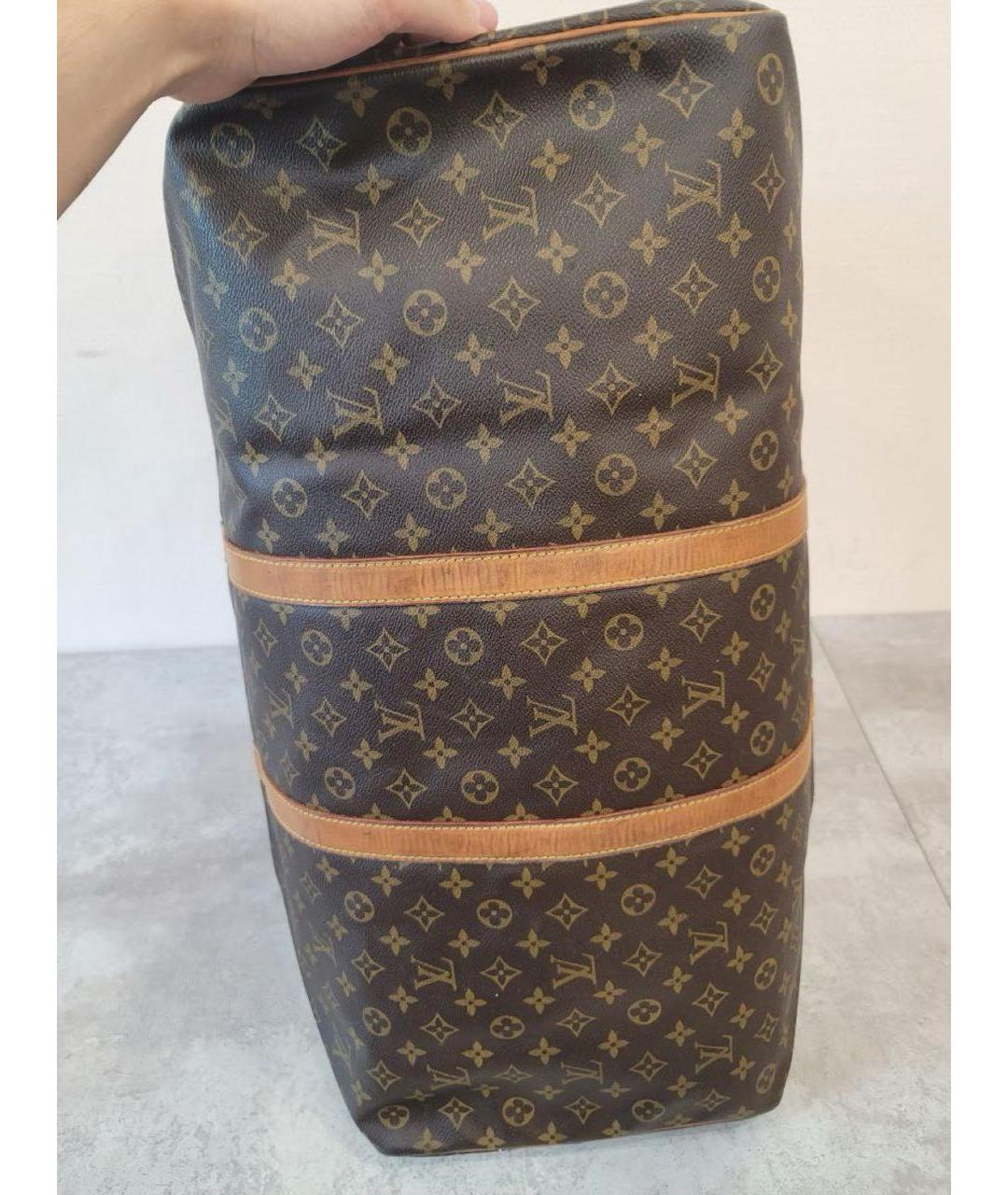LOUIS VUITTON Коричневая кожаная дорожная/спортивная сумка, фото 7