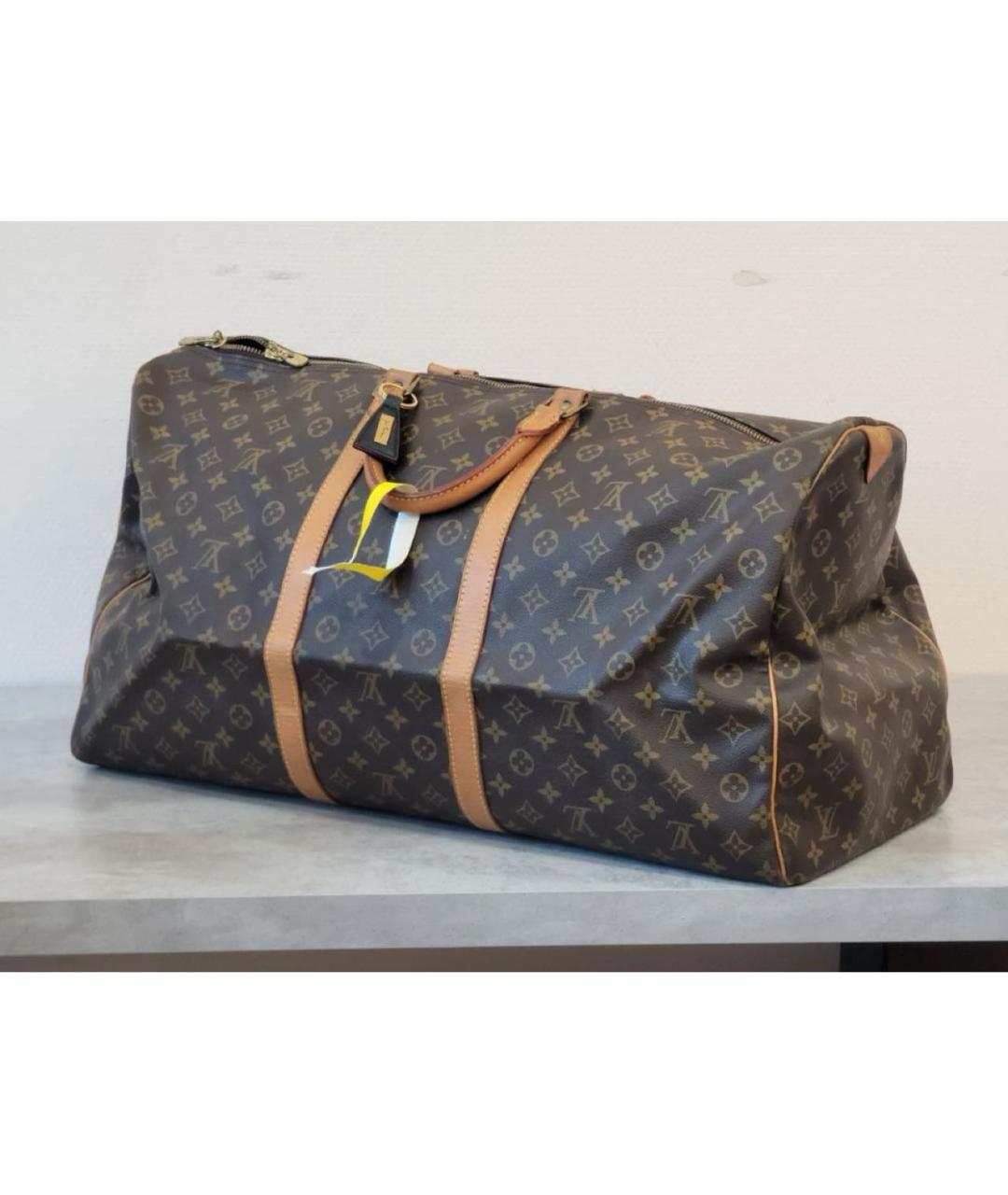 LOUIS VUITTON Коричневая кожаная дорожная/спортивная сумка, фото 2