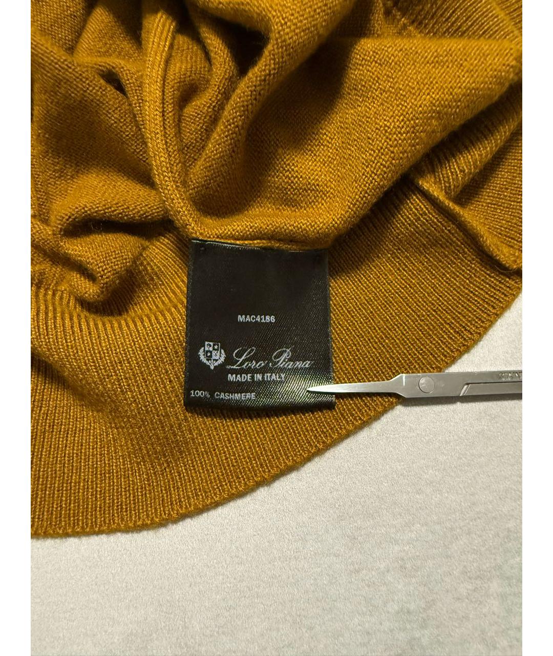 LORO PIANA Горчичный кашемировый джемпер / свитер, фото 3