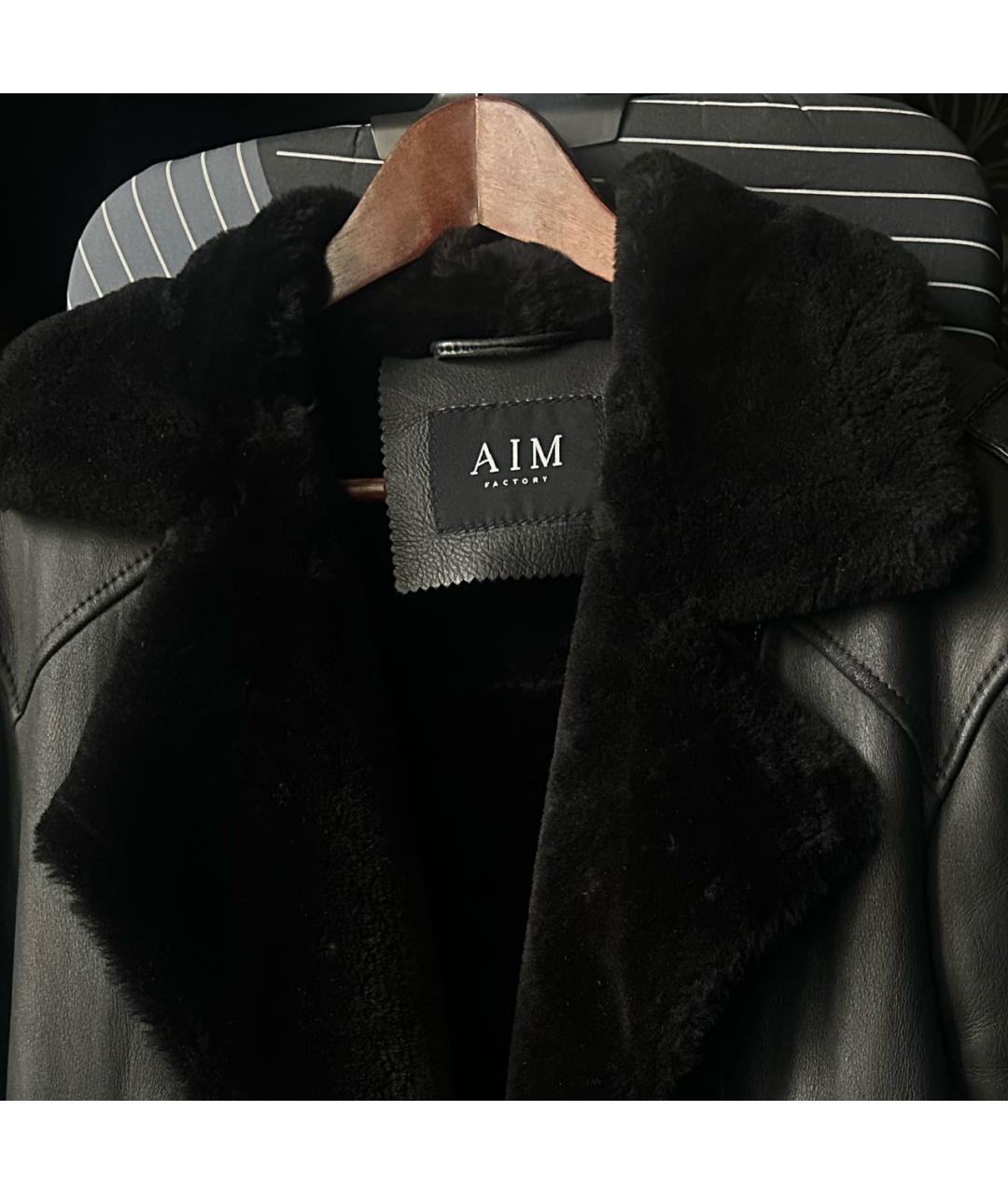 AIM Factory Черная кожаная дубленка/шуба, фото 3
