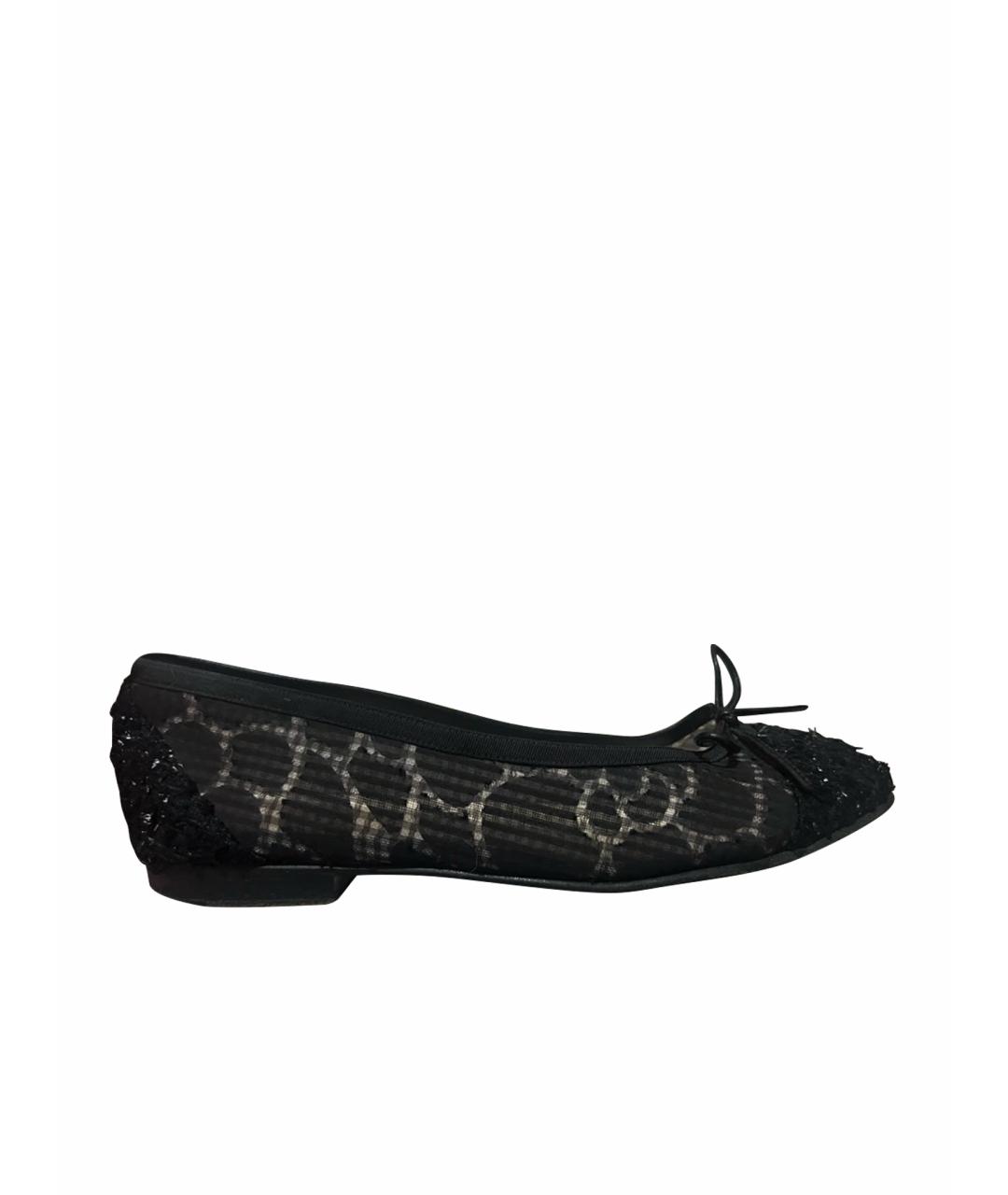 CHANEL Черные кожаные балетки, фото 1