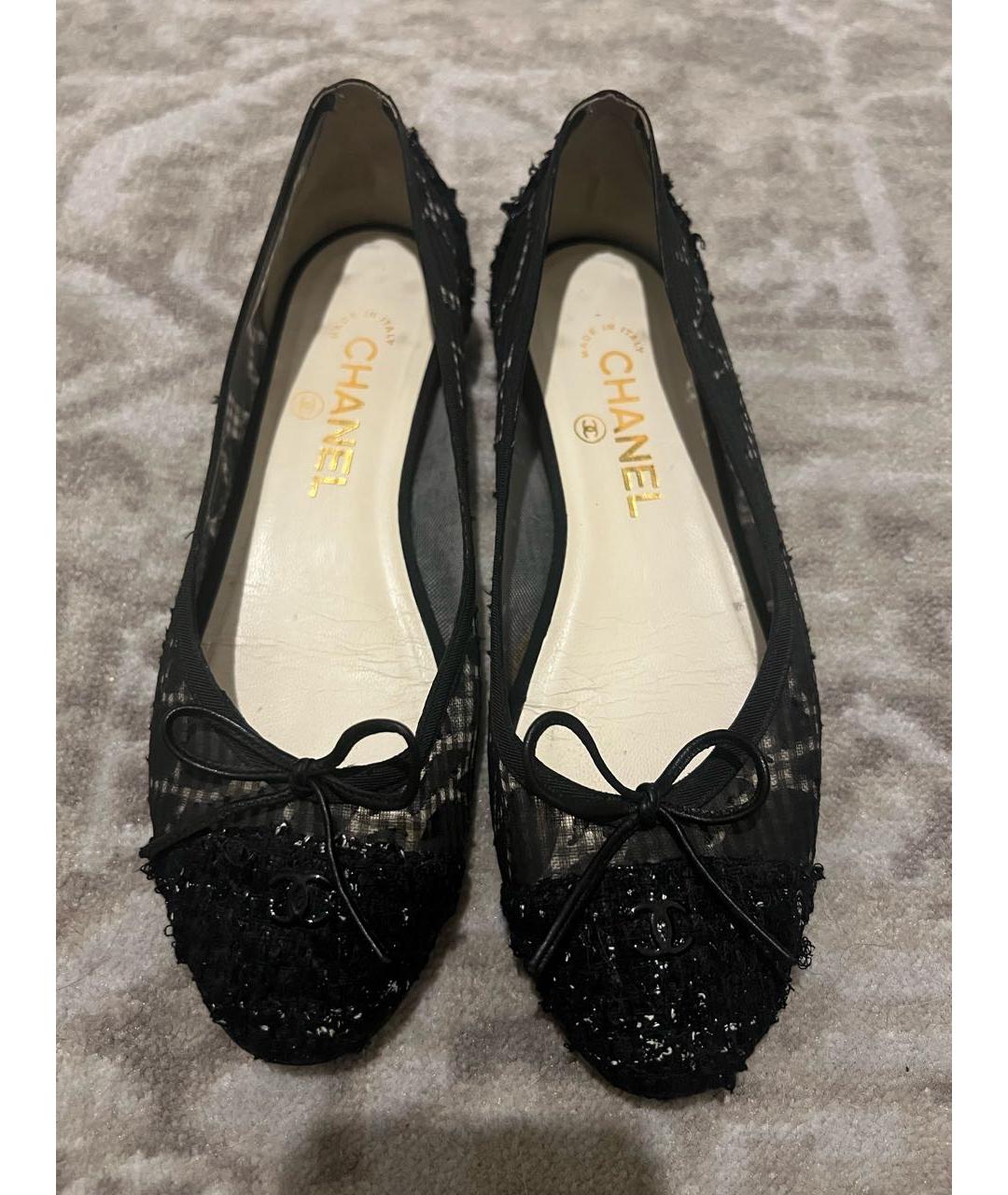 CHANEL Черные кожаные балетки, фото 2