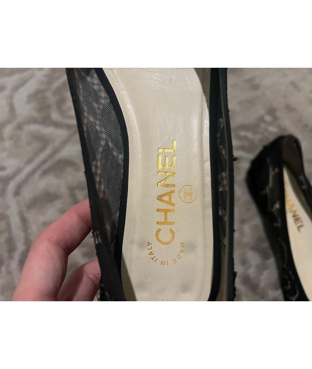 CHANEL Черные кожаные балетки, фото 8