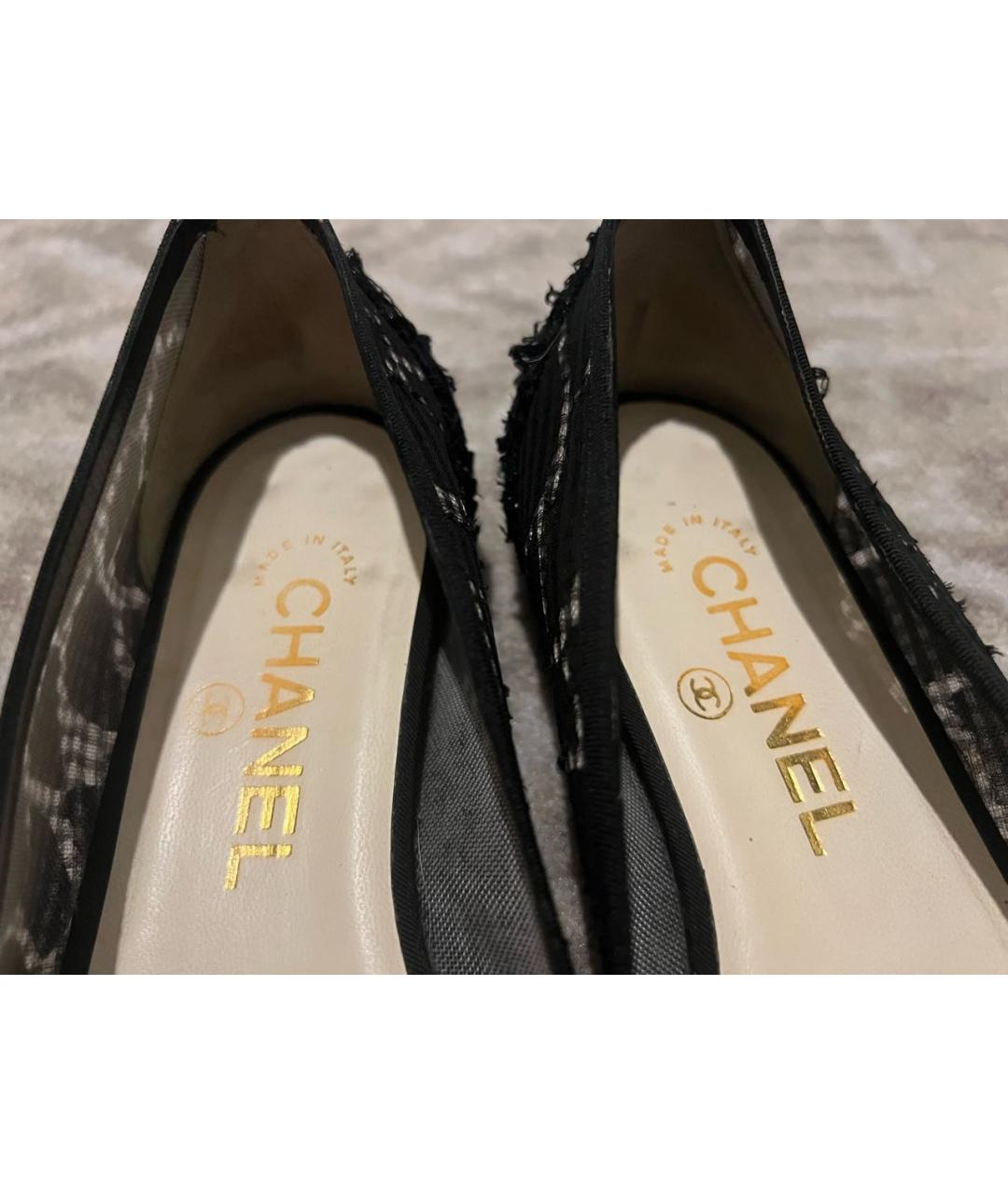 CHANEL Черные кожаные балетки, фото 5