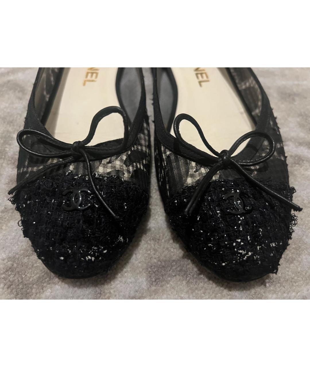 CHANEL Черные кожаные балетки, фото 3