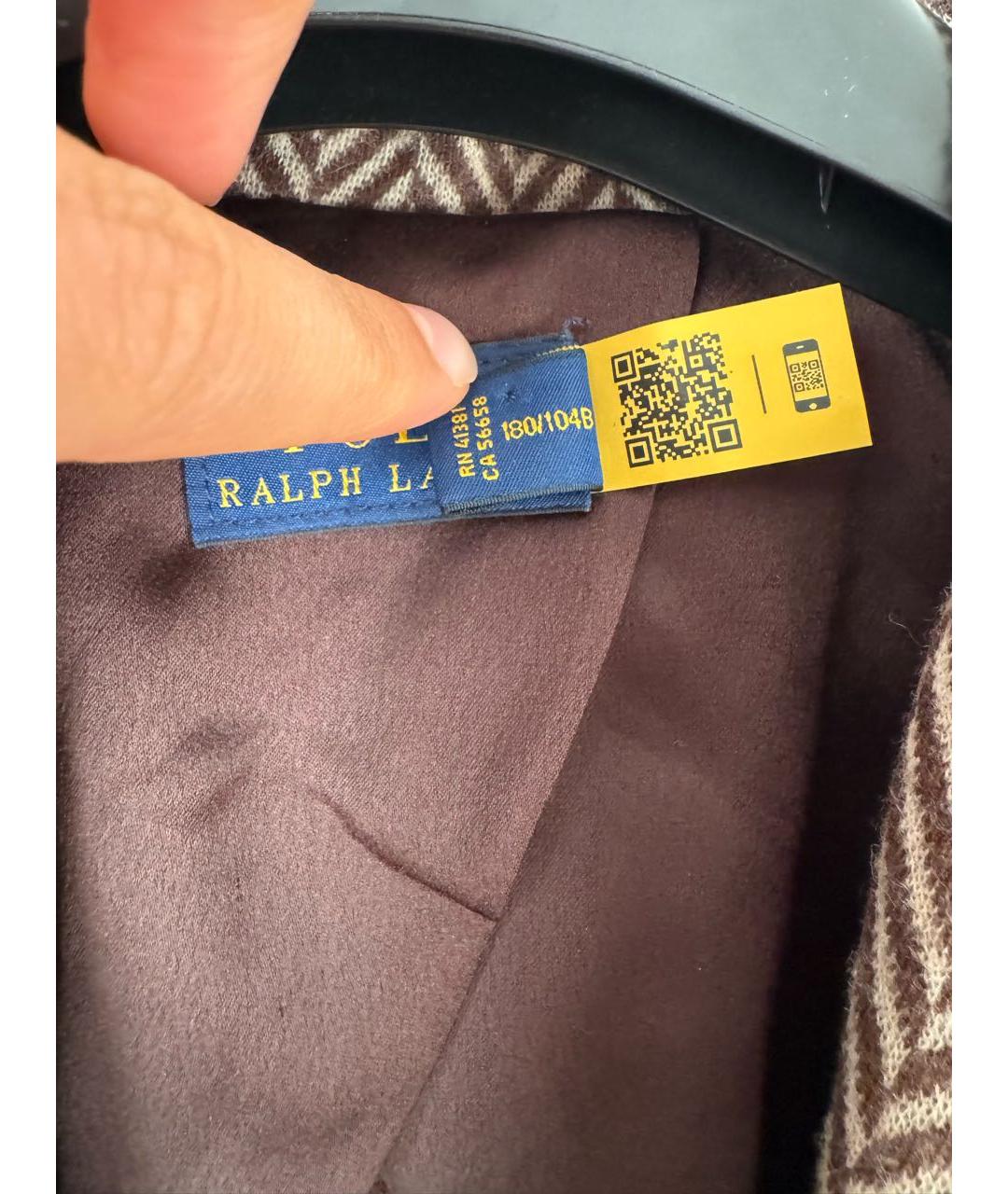 POLO RALPH LAUREN Коричневый шерстяной жакет/пиджак, фото 7