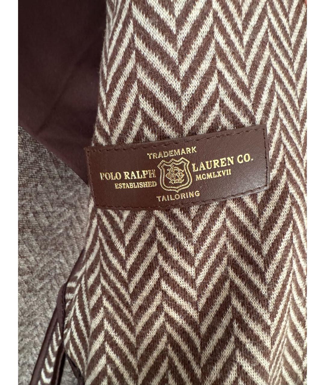 POLO RALPH LAUREN Коричневый шерстяной жакет/пиджак, фото 5