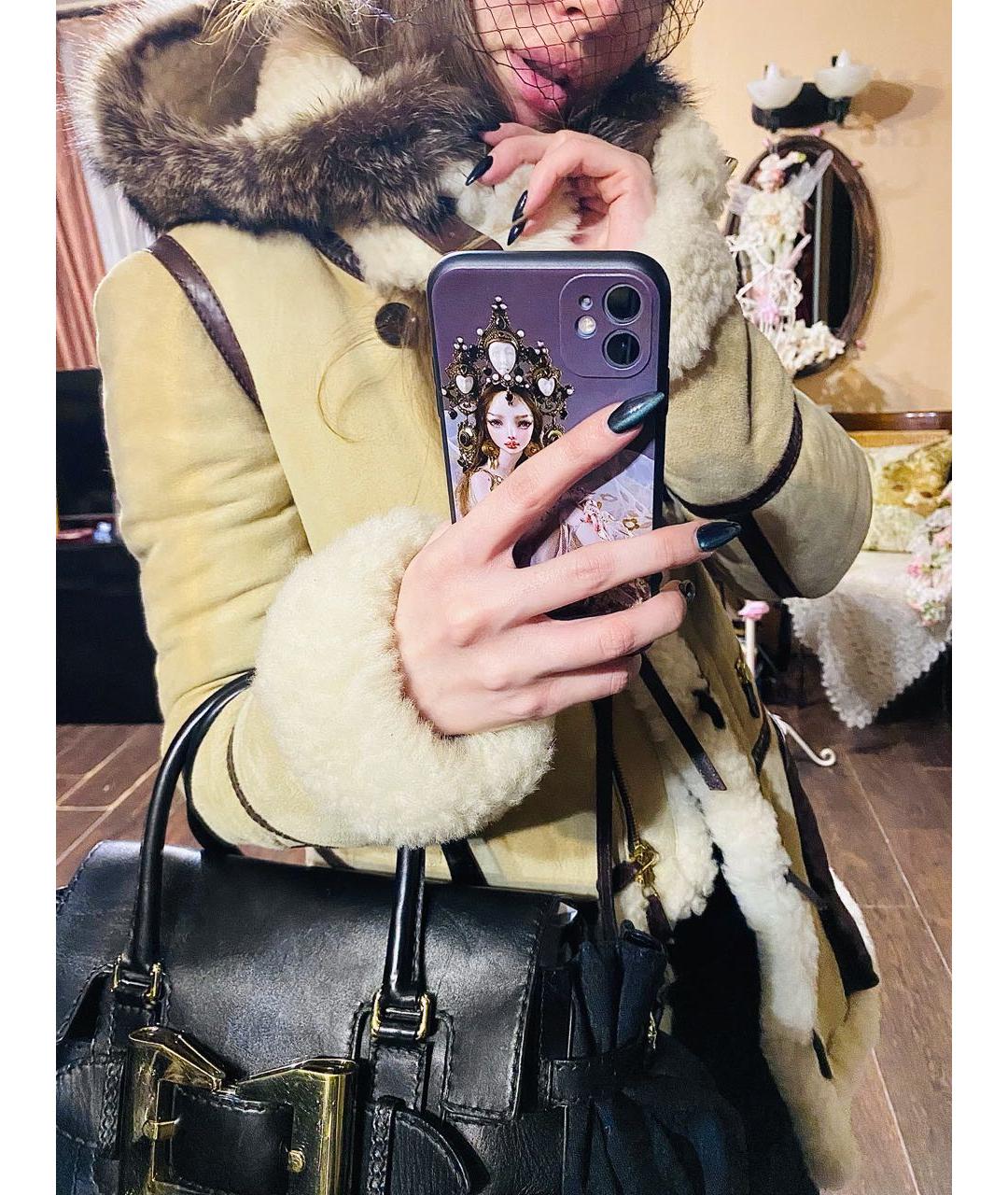 GUCCI Бежевая меховая дубленка, фото 5