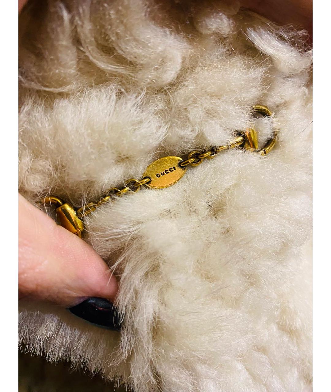 GUCCI Бежевая меховая дубленка, фото 4