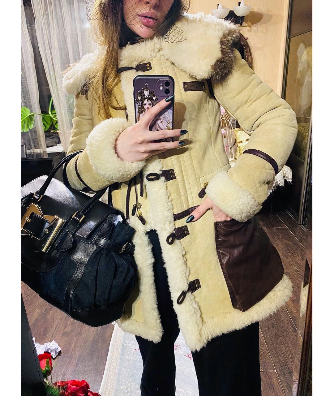 GUCCI Бежевая меховая дубленка, фото 6
