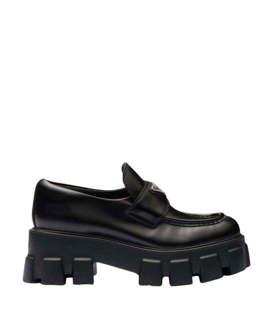PRADA Черные кожаные лоферы, фото 1