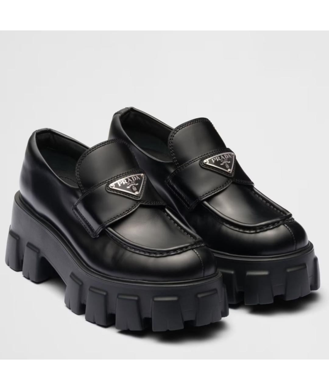 PRADA Черные кожаные лоферы, фото 2