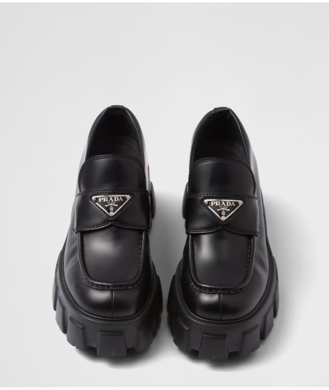 PRADA Черные кожаные лоферы, фото 3