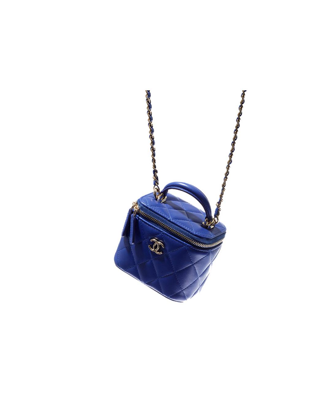 CHANEL Синяя кожаная сумка через плечо, фото 2