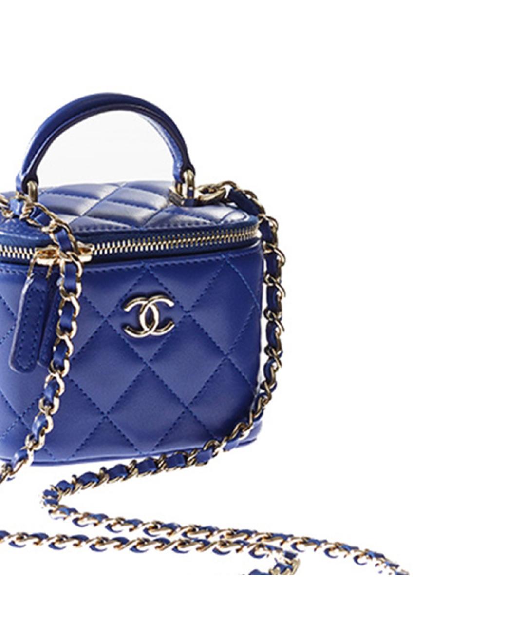 CHANEL Синяя кожаная сумка через плечо, фото 5