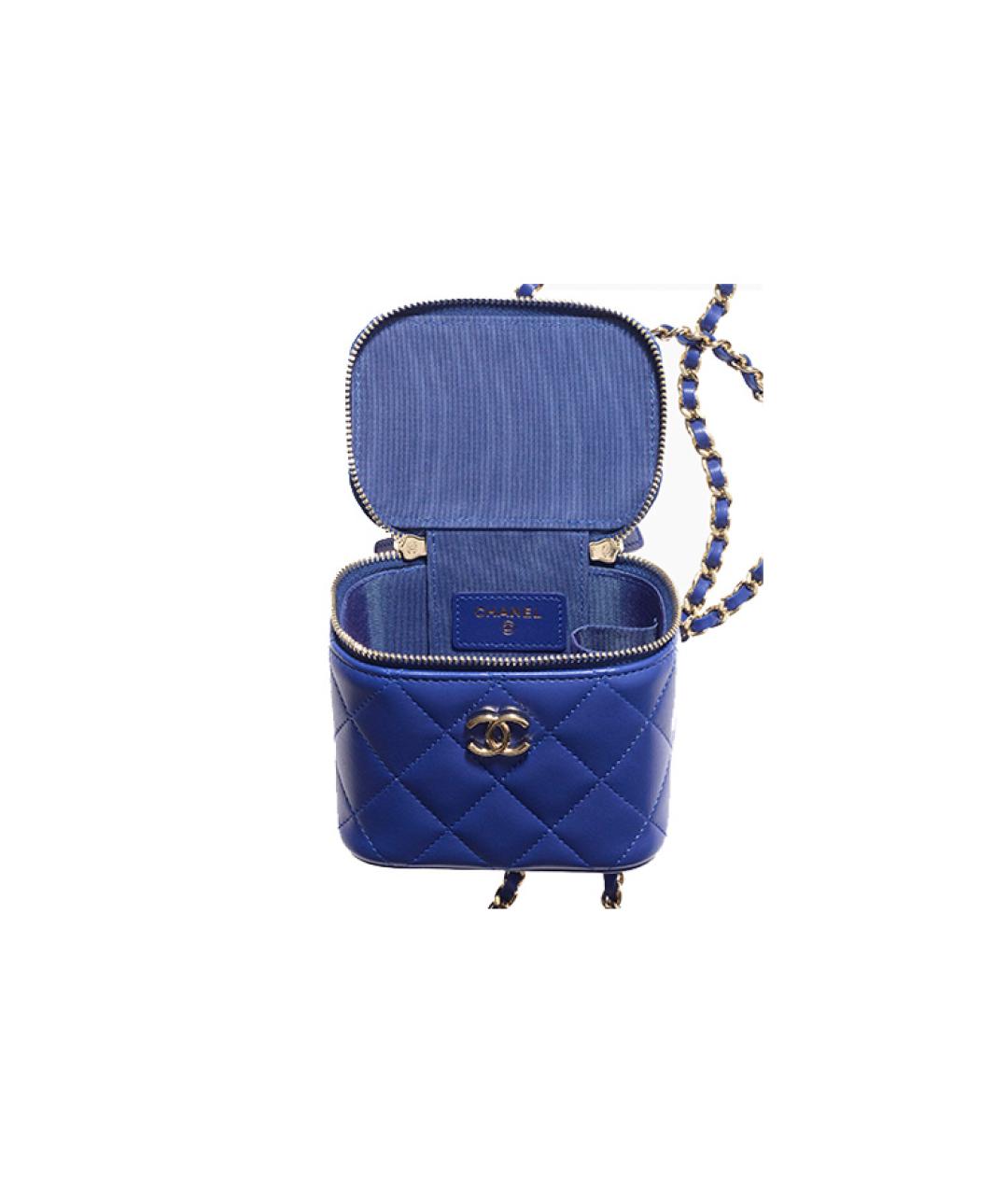CHANEL Синяя кожаная сумка через плечо, фото 4