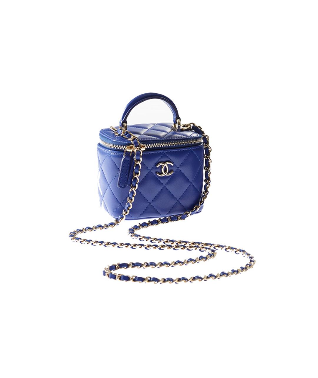 CHANEL Синяя кожаная сумка через плечо, фото 3