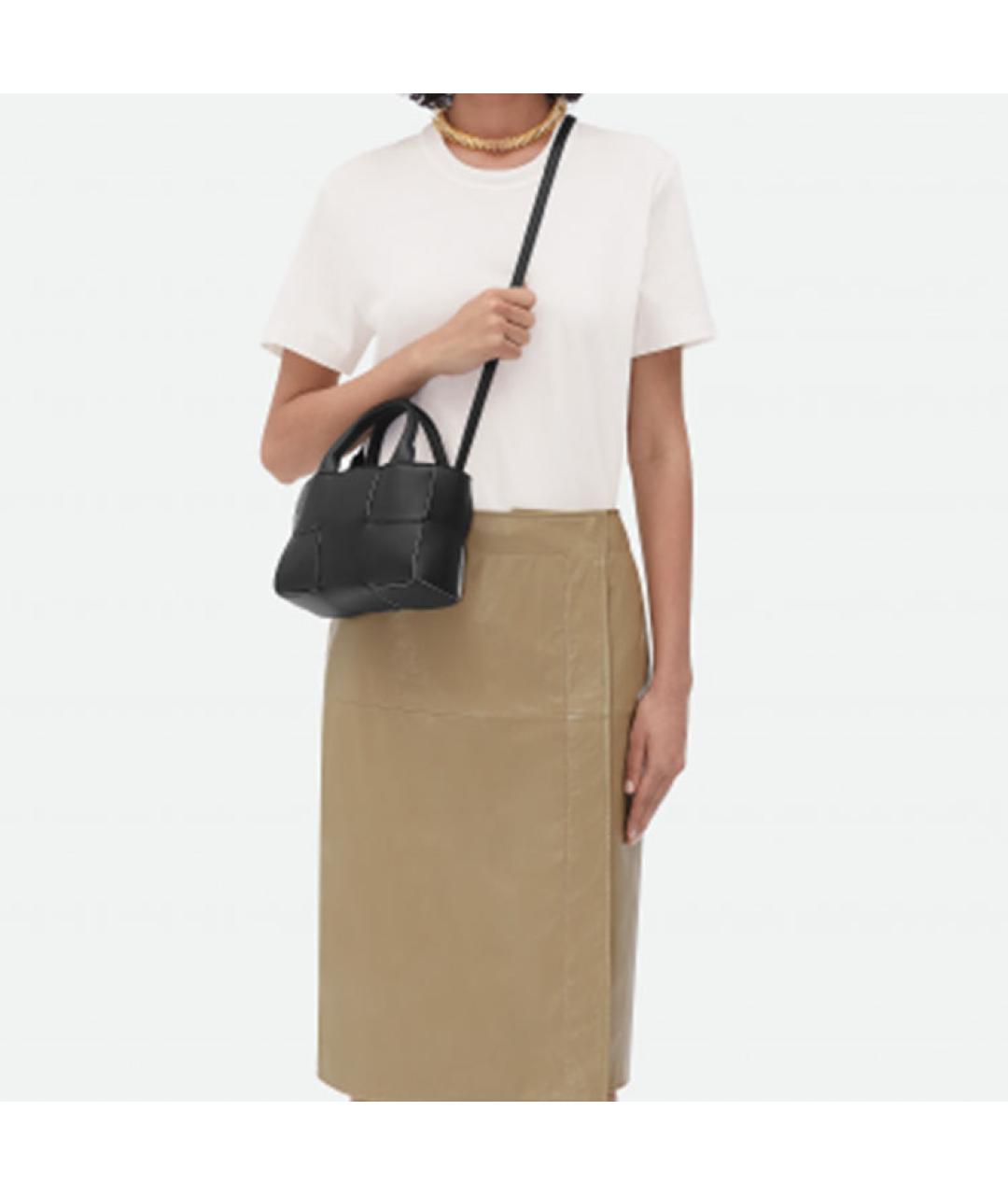 BOTTEGA VENETA Черная кожаная сумка через плечо, фото 5